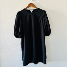 GANNI Black Puff Sleeve Mini Dress Size 42 EU Balloon Sleeve Shift Dress