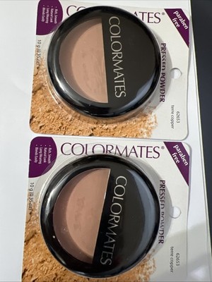 2 Colormates Pressed Powder - Terre Copper #62653  Paraben Free 10g/0.35 Oz