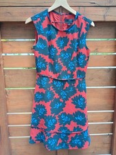 J. Crew Firework Floral Mini Knee Length Dress Red Blue Size 6 Work Wear Busines