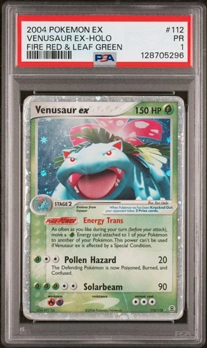 2004 POKEMON EX FIRE RED & LEAF GREEN #112 VENUSAUR EX-HOLO PSA 1