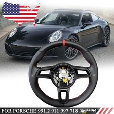 Fit Manual Porsche Red Stitched Steering Wheel 991.2 911 997 718 Caymanboxster