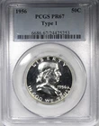 1956 Type 1 Proof Franklin Half Dollar PCGS PR67 High Grade Coin