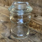 Cookie Jar Clear Glass Milk Can 8.5” Tall by LE Smith Kitchen Tablescaping Vtg