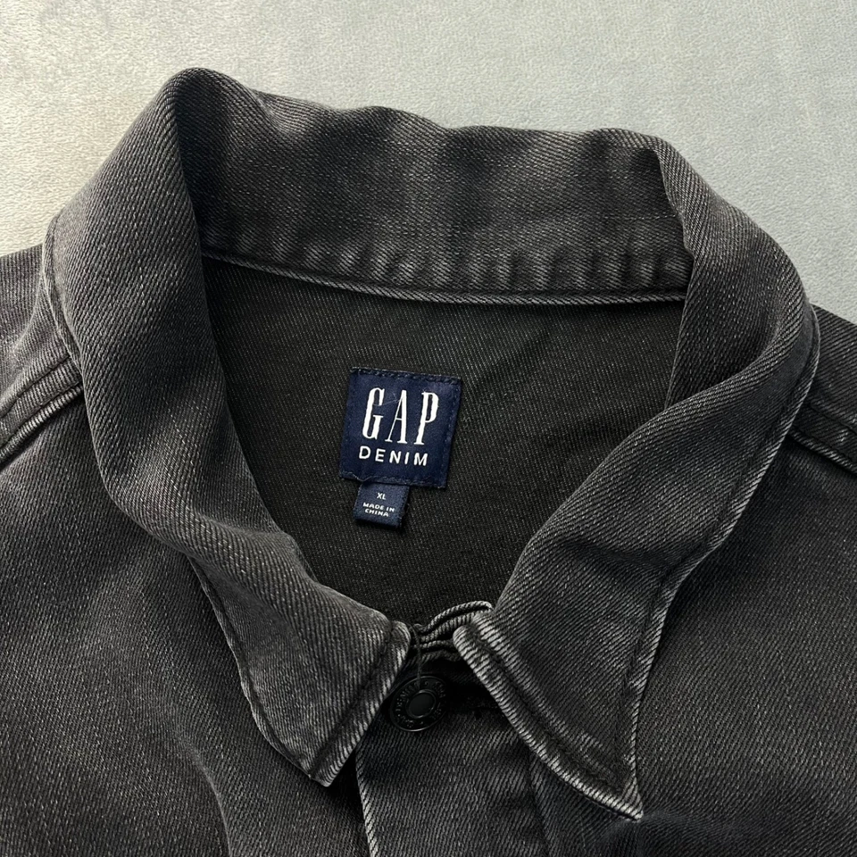 Chaqueta vaquera GAP negra lavada estilo camionero para hombre talla XL Foto 3 de 4