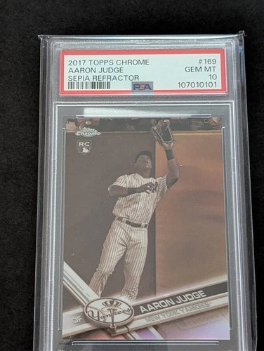 2017 Topps Chrome Aaron Judge #169 Sepia Rookie Refractor PSA 10 (RC) Yankees SP