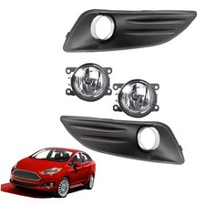 1 Pair of Fog Lights Left and Right with Clear and Black Replacement for
