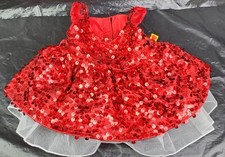 Build-A-Bear BABW 2013 Red Sequin Dress Formal Outfit Christmas Valentine - GUC