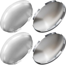 Pack Chrome Truck Hub Caps 8 Inch Baby Moon Style Rear Axle Covers Compatible 4
