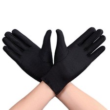 Black Gloves Women Men Etiquette Gloves Sun Protection Full Finger Mitten EXJ