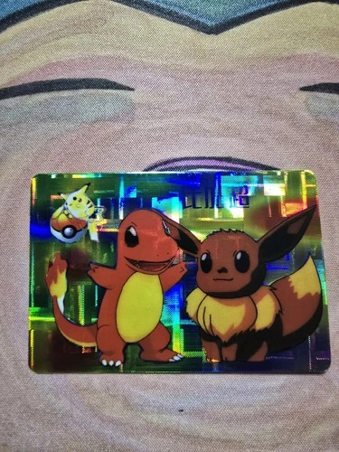 1999 Pokémon Pocket Monsters Bandai Sticker/Card #103 Charmander Eevee Pikachu