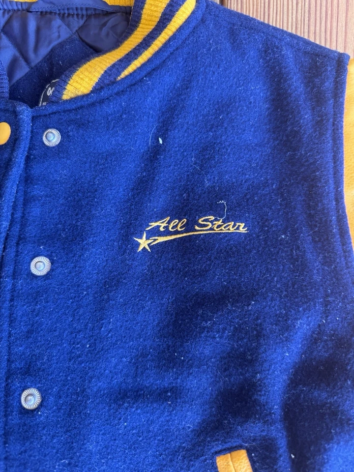 Route 66 Vintage Jacket Boys Youth 7/8 All Stars Bomber Wool Leather - Image 2 of 4