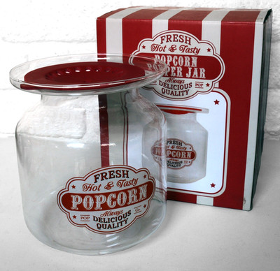 Glas Fresh Popcorn Popper Glas + Original Karton. Für Mikrowellengebrauch. Popcornmaschine