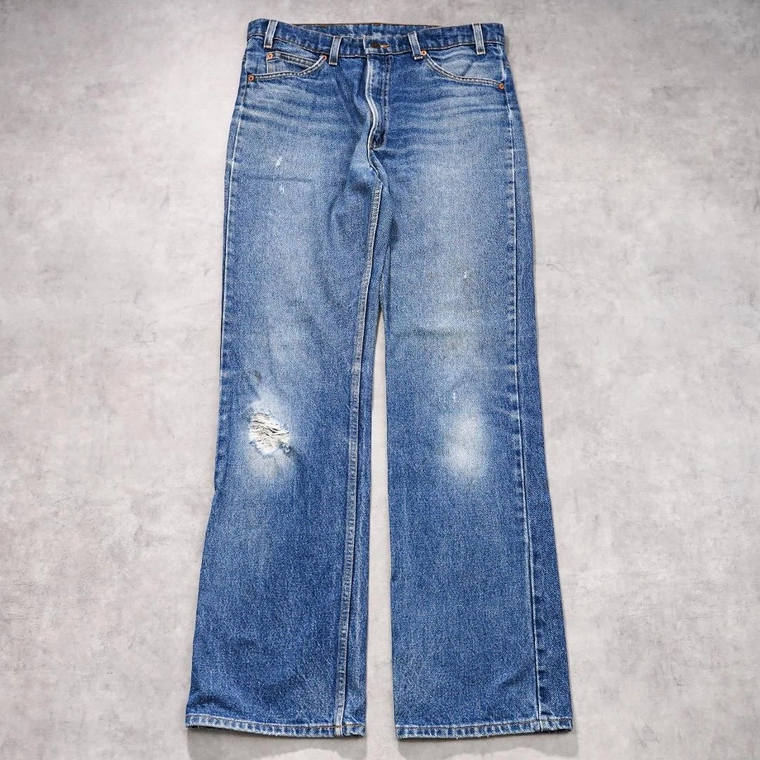 Levi's 517 W34 Flare Jeans Faded Blue Vintage 90s Made in USA 21968
