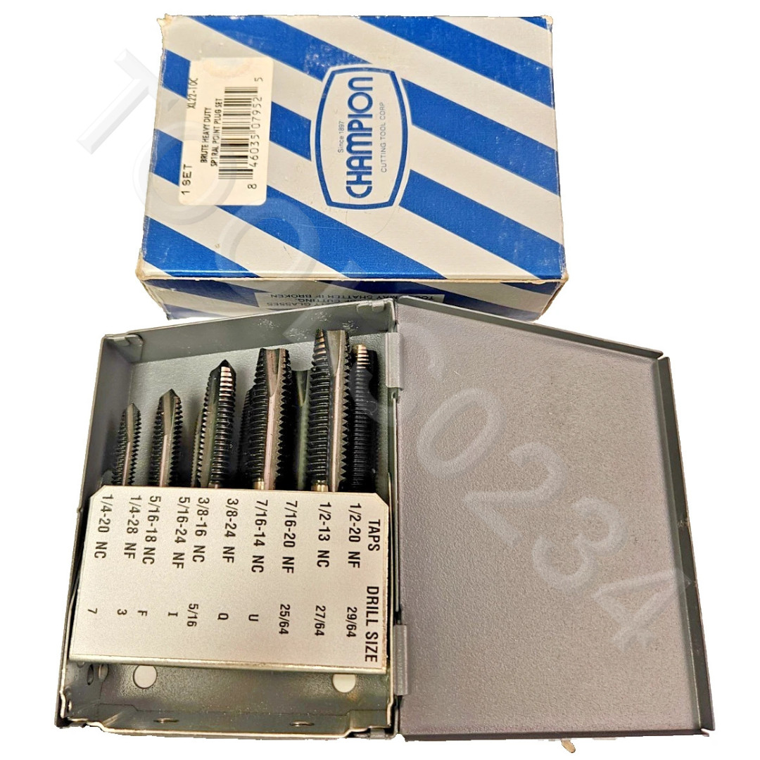 1/4 - 1/2 NC NFTap Set Champion Spiral Point 12PC Plug High Speed Stl XL22-10C