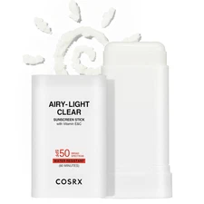 Airy-Light Clear Sunscreen Stick with Vitamin E & C SPF 50, 0.67 Oz, 19G, Lightw