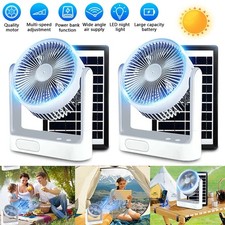 2Pack Rechargeable Solar Fan Set w/ Solar Pan...
