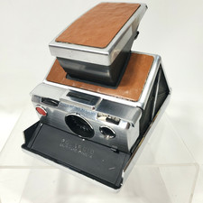 Polaroid SX-70 Land Camera Alpha 1 Folding Instant Camera Chrome Brown UNTESTED