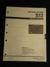 Yamaha Speaker System S12 Service Manual Schematics Parts List FACTORY OEM S-12 