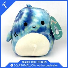 Squishmallows Kellytoy Plush Sealife Squad Luther the Tie Dye Shark 7" NWT