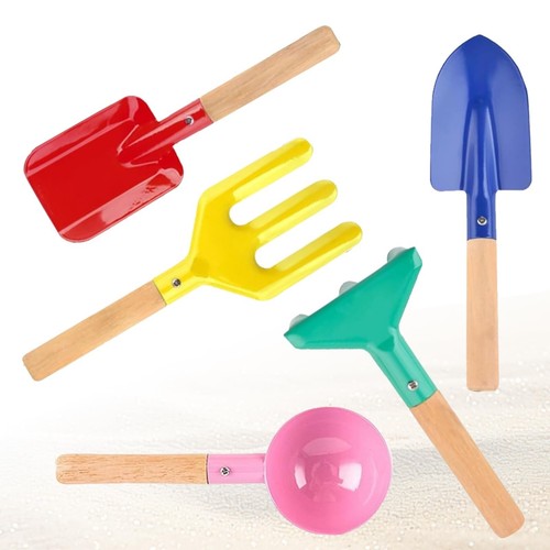 Beach Toys, 5 Pcs Kids Garden Tools, 8'' Children Beach Sand Toys Gardening S...