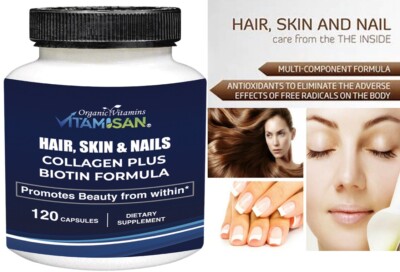 Women Hair Biotin Keratin Collagen bioactive vitamin D, B, calcium All Natural