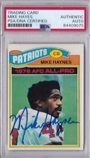 MIKE HAYNES Patriots Raiders 1977 Topps RC Rookie Signed Auto Autographed PSA