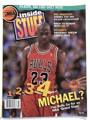 Michael Jordan NBA Inside Stuff Magazine w/ 1993 Fleer Card Sheet