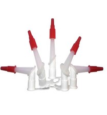 360-Degree Silicone Caulk Nozzles with Screw Cap, 5-Pack, Red and White