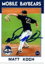 Matt Koch 2016 Mobile BayBears Signed Card
