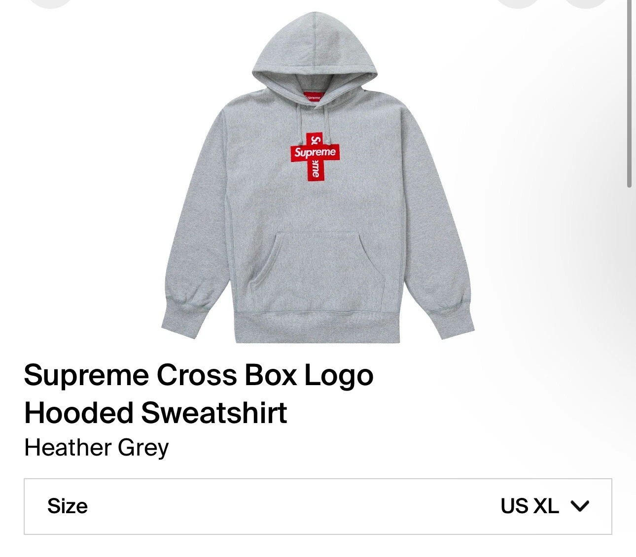 Authentique sweat à capuche logo Supreme Box (FW24) gris bruyère taille XL