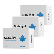 Jabón aclarador de piel Glutalight para iluminar la piel - 75GM (paquete de 3)