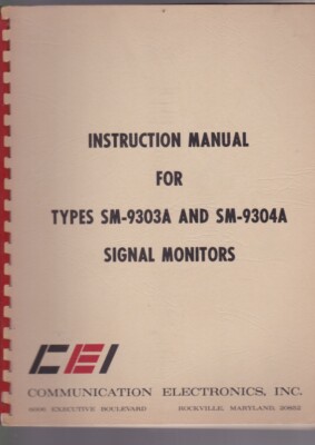 FUNK BEDIENUNGSANLEITUNG FÜR TYPEN SM9303A + 9304A Signalmonitore CEI Rockv