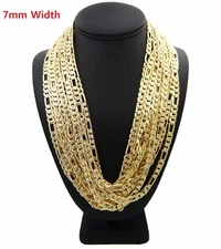 Italian Figaro link Chain 7mm Diamond Cut 12 Piece 8" 20" 24" 30" Wholesale Lots