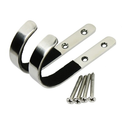 Wall Mount Gun Rack Rifle Shotgun Hangers Polished Stainless Steel Felt Lined