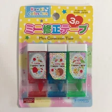 Daiso Japan Kawaii Collection - Mini Correction Tapes - Hedgehog Mushroom Cherry