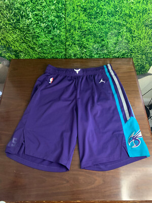 NBA Charlotte Hornets Basketball Purple Throwback Game Shorts
