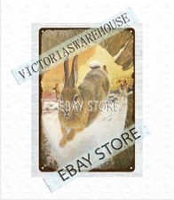 buy posters online 1961 outdoor gear SPORTING GOODS rabbit hunting tin sign
