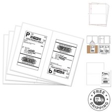 1000 Rounded Corner Shipping Labels - Half Sheet for Laser & Inkjet Printers