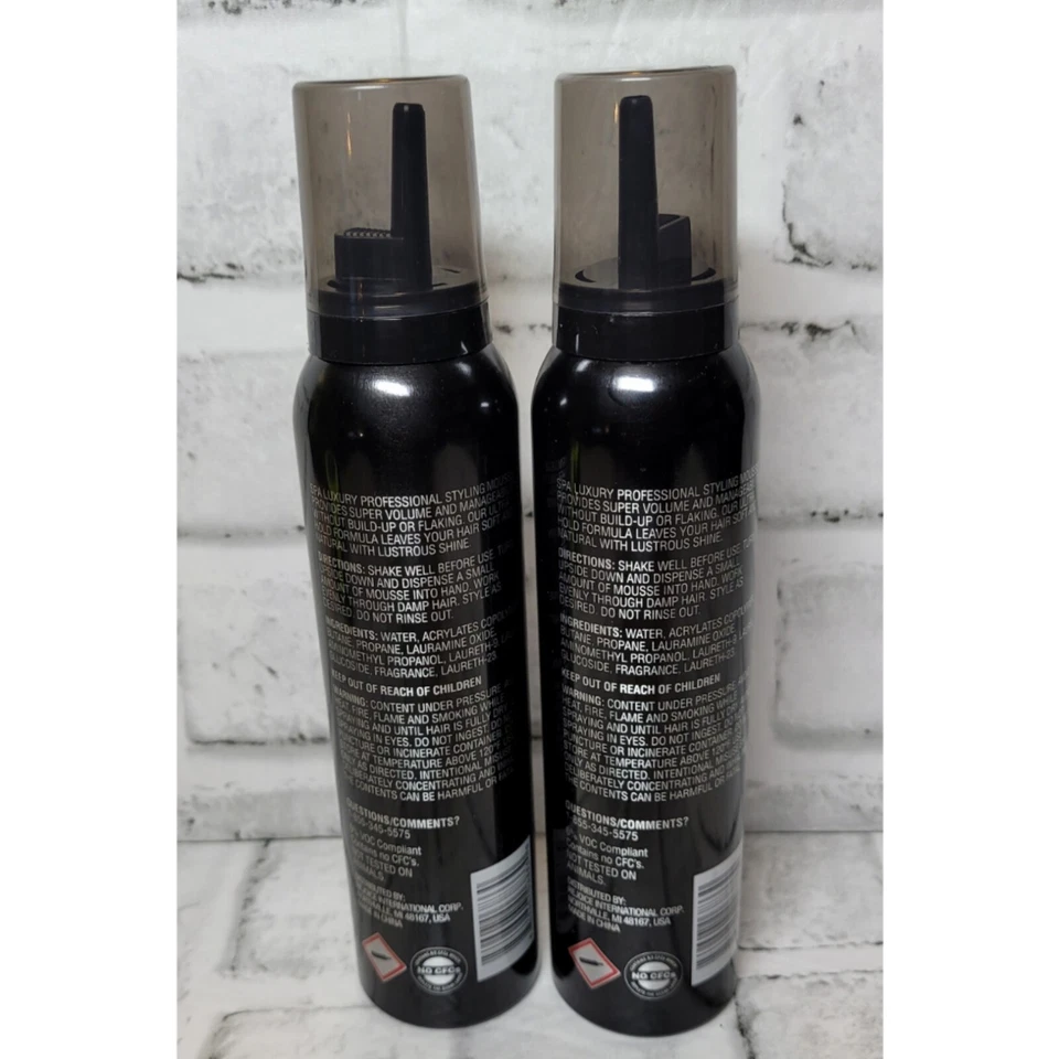 2 SPA MOUSSE DE PEINADO DE LUJO RETENCIÓN ADICIONAL VOLUMEN CONTROL CORPORAL 6 oz Foto 3 de 4