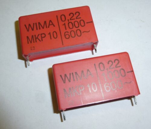2 x Kondensator Wima  220nF  0,22uF  1000V-  600V~  10%  0,22µF  MKP10   RM 37,5 - Bild 1 von 1