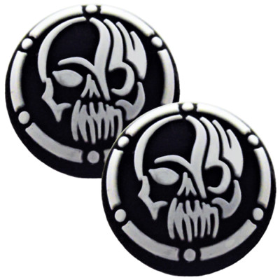 Thumb Grips x2 For PS4 PS5 XBOX ONE Xbox Series X Toggle Cover Cap - White Skull