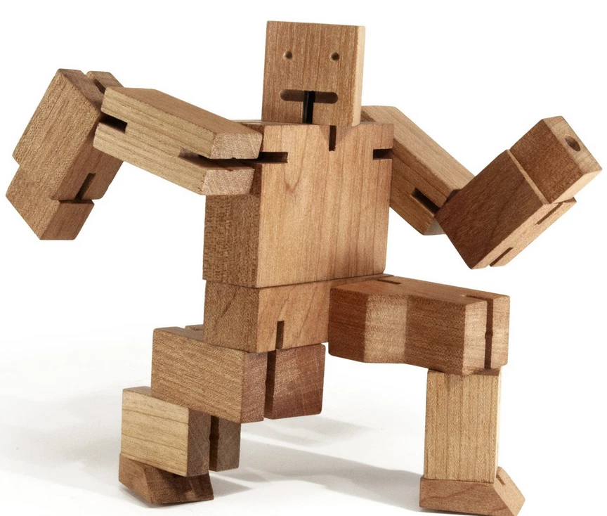 Areaware Cubebot / Spielzeugroboter, Holzpuzzle, klein, aus Buchenholz - Bild 1 von 4
