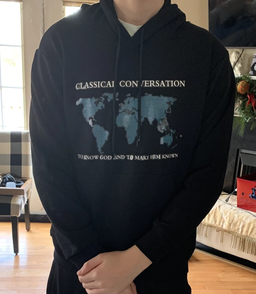 Хлопковая толстовка с капюшоном классические беседы узнать Бога и сделать его известным - Изображение 2 из 4