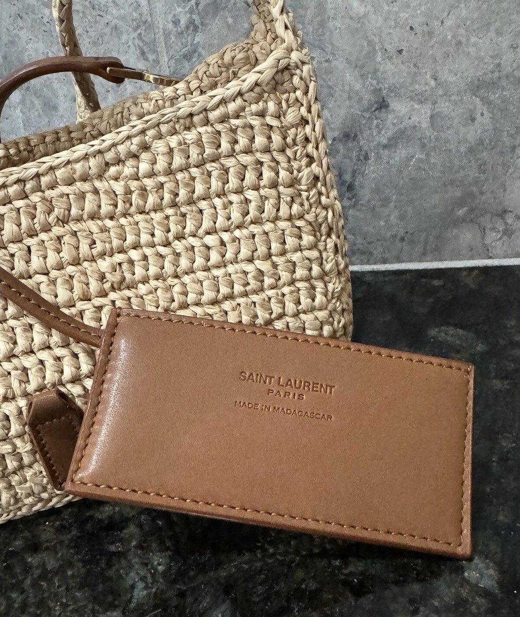 【Saint Laurent】le 5 a 7 ミニ raffia/leather Natural 直営 Saint Laurent Le 5 à 7 Mini Hobo Bag in Raffia | Saks Fifth