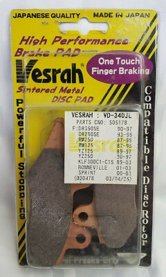 VESRAH VD-340JL CAR DISK BRAKE PADS CAR PARTS NIP NOS JAPANESE QUALITY 505178