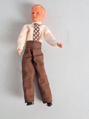 VTG.  Flexible CACO ? Dollhouse 5 1/3'' Wire Wrapped FATHER Doll