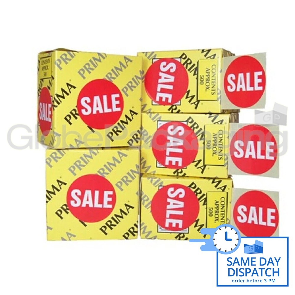 1000 x On SALE Self Adhesive Red Retail Price Labels Stickers QUALITY 45mm PRIMA