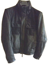 Emporio Armani giacca uomo in pelle nera con cappuccio estraibile Tg. 48/M