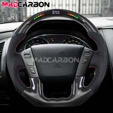 Volante a LED in vera fibra di carbonio adatto a Nissan Armada Patrol Y62 19-24