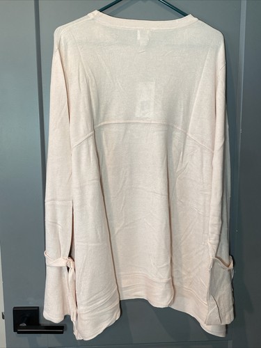 A New Day Blush Baby Pink Bell Sleeve Tie Straps Sweater Size 2X - Picture 2 of 10
